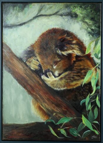 🟢 Origineel Olieverfschilderij | “Schattig koalaatje”